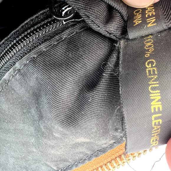 Rebecca Minkoff Micro Moto Satchel Crossbody Purse Bag Almond Brown Leather - Picture 12 of 13